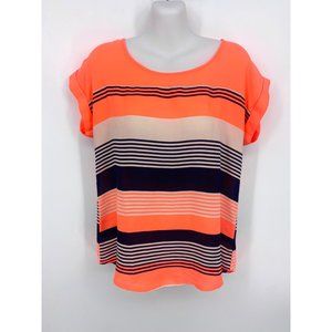 Miss Daisy lightweight short sleeve stripe blouse